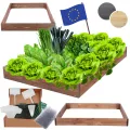 Hochbeet Holz, Kräuterbeet, Gartenbeet, Pflanzbeet, Blumenbeet, Stufenbeet, für Garten und Terrasse, Kiefernholz, Massivholz, höhenverstellbar, Abmessungen 9x90x30 cm, Farbe: Braun - Thumbnail 1