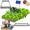 Hochbeet Holz, Kräuterbeet, Gartenbeet, Pflanzbeet, Blumenbeet, Stufenbeet, für Garten und Terrasse, Kiefernholz, Massivholz, höhenverstellbar, Abmessungen 9x60x60 cm, Farbe: Grau - Thumbnail 1