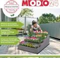 Hochbeet Holz, 4-stufiger Pflanzkasten, Blumenkasten, Gemüsebeet, Kräuterbeet, Anzuchtset, Anzuchtkasten, mit Gartenvlies als Unterlage und Schrauben, Abmessungen 54x30x120 cm, Farbe: Grau - Thumbnail 2