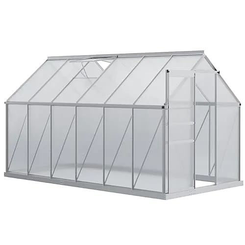 ESTEXO Aluminium Gewächshaus 11,2 m³ Frühbeet 370x190x195 cm inkl. Fundament Alu Treibhaus Tomatenhaus Pflanzhaus – Bild 10
