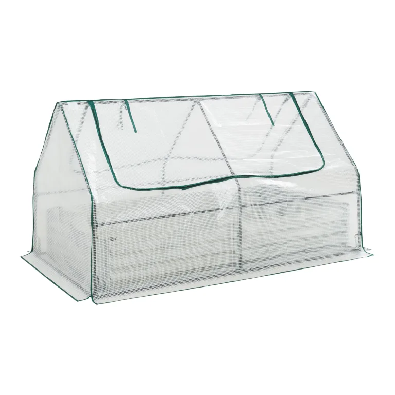 [en.casa] Hochbeet mit Foliengewächshaus Balsorano wetterfest Frühbeet mit Abdeckung Outdoor Stahl mit PVC-Folie Mini-Treibhaus 186 x 96 x 98 cm Transparent – Bild 10
