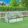 [en.casa] Hochbeet mit Foliengewächshaus Balsorano wetterfest Frühbeet mit Abdeckung Outdoor Stahl mit PVC-Folie Mini-Treibhaus 186 x 96 x 98 cm Transparent - Thumbnail 3