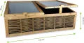 GARTENETAGE Frühbeet mit Weidengeflecht – Witterungsbeständiges Mini-Gewächshaus 120x80x35/45 cm mit schützender Abdeckung für Kräuter- und Gemüseanbau - Thumbnail 4
