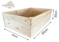 Lermowoood Hochbeet aus Holz 60x40x30 cm Natur – Pflanzkasten für Gemüse & Kräuter – mit Agrovließ – steckbar & stapelbar- Aussenbereich ideal für Garten, Balkon & Terrasse - Thumbnail 3