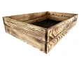 Lermowoood Hochbeet aus Holz 100x40x20 cm Geflammt – Pflanzkasten für Gemüse & Kräuter – mit Agrovließ – steckbar & stapelbar- Aussenbereich ideal für Garten, Balkon & Terrasse - Thumbnail 3
