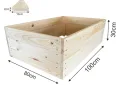 Lermowoood Hochbeet aus Holz 100x80x30 cm Natur – Pflanzkasten für Gemüse & Kräuter – mit Agrovließ – steckbar & stapelbar- Aussenbereich ideal für Garten, Balkon & Terrasse - Thumbnail 3