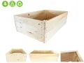 Lermowoood Hochbeet aus Holz 100x80x30 cm Natur – Pflanzkasten für Gemüse & Kräuter – mit Agrovließ – steckbar & stapelbar- Aussenbereich ideal für Garten, Balkon & Terrasse - Thumbnail 6