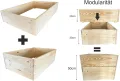 Lermowoood Hochbeet aus Holz 120x60x30 cm Natur – Pflanzkasten für Gemüse & Kräuter – mit Agrovließ – steckbar & stapelbar- Aussenbereich ideal für Garten, Balkon & Terrasse - Thumbnail 5