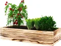 Lermowoood Hochbeet aus Holz 120x60x30 cm Natur – Pflanzkasten für Gemüse & Kräuter – mit Agrovließ – steckbar & stapelbar- Aussenbereich ideal für Garten, Balkon & Terrasse - Thumbnail 8