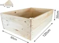Lermowoood Hochbeet aus Holz 120x60x30 cm Natur – Pflanzkasten für Gemüse & Kräuter – mit Agrovließ – steckbar & stapelbar- Aussenbereich ideal für Garten, Balkon & Terrasse - Thumbnail 3
