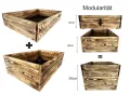 Lermowoood Hochbeet aus Holz 60x80x20 cm Geflammt – Pflanzkasten für Gemüse & Kräuter – mit Agrovließ – steckbar & stapelbar- Aussenbereich ideal für Garten, Balkon & Terrasse - Thumbnail 5