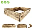 Lermowoood Hochbeet aus Holz 60x80x20 cm Geflammt – Pflanzkasten für Gemüse & Kräuter – mit Agrovließ – steckbar & stapelbar- Aussenbereich ideal für Garten, Balkon & Terrasse - Thumbnail 6