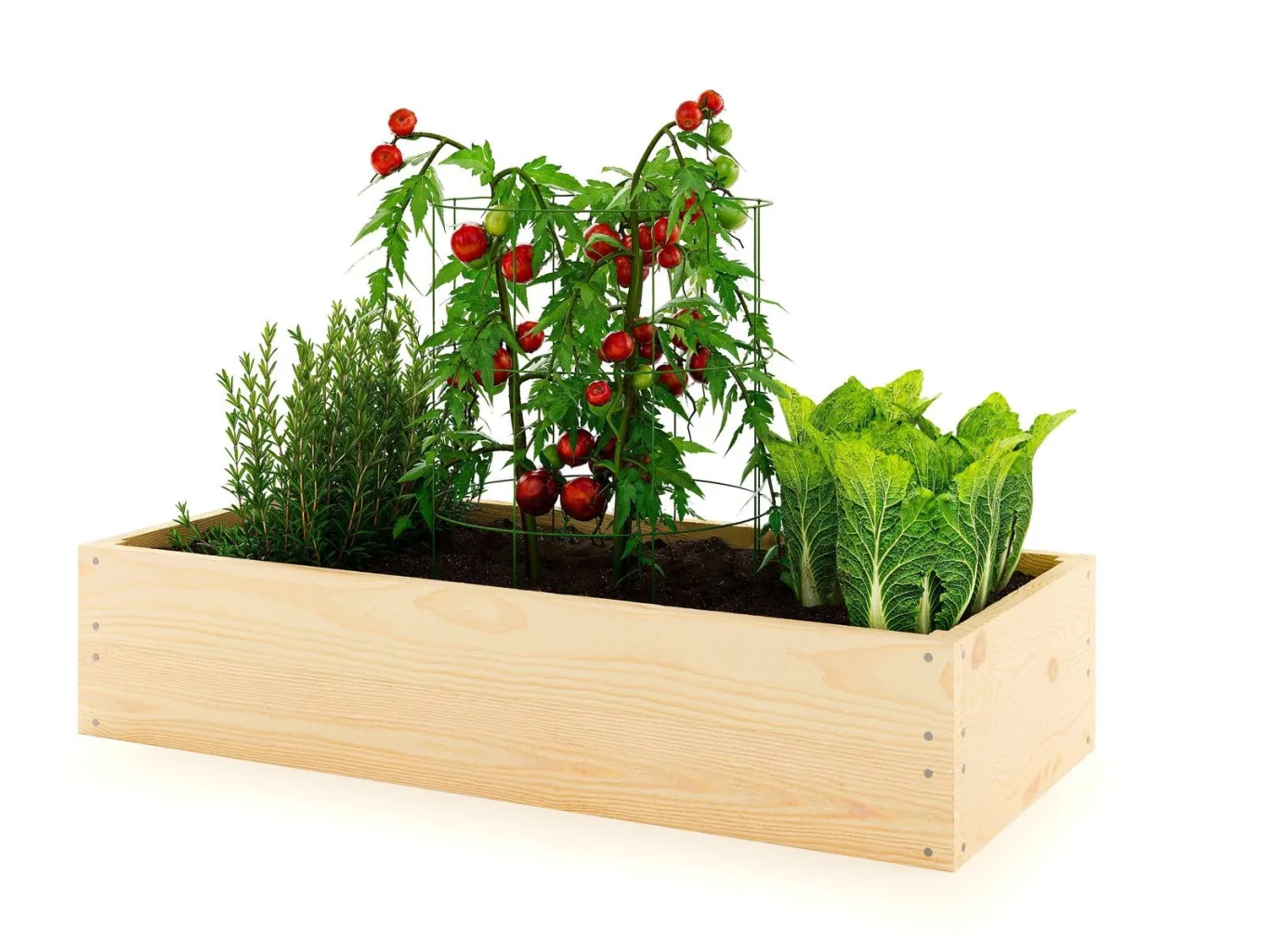 Lermowoood Hochbeet aus Holz 100x120x20 cm Natur – Pflanzkasten für Gemüse & Kräuter – mit Agrovließ – steckbar & stapelbar- Aussenbereich ideal für Garten, Balkon & Terrasse - Bild 1