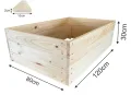 Lermowoood Hochbeet aus Holz 120x80x30 cm Natur – Pflanzkasten für Gemüse & Kräuter – mit Agrovließ – steckbar & stapelbar- Aussenbereich ideal für Garten, Balkon & Terrasse - Thumbnail 3