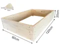 Lermowoood Hochbeet aus Holz 120x60x20 cm Natur – Pflanzkasten für Gemüse & Kräuter – mit Agrovließ – steckbar & stapelbar- Aussenbereich ideal für Garten, Balkon & Terrasse - Thumbnail 3