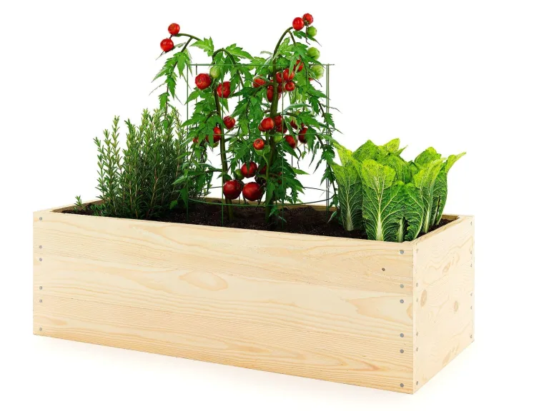 Lermowoood Hochbeet aus Holz 100x40x30 cm Geflammt – Pflanzkasten für Gemüse & Kräuter – mit Agrovließ – steckbar & stapelbar- Aussenbereich ideal für Garten, Balkon & Terrasse – Bild 10