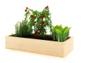 Lermowoood Hochbeet aus Holz 100x40x30 cm Geflammt – Pflanzkasten für Gemüse & Kräuter – mit Agrovließ – steckbar & stapelbar- Aussenbereich ideal für Garten, Balkon & Terrasse - Thumbnail 9