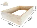 Lermowoood Hochbeet aus Holz 100x100x20 cm Natur – Pflanzkasten für Gemüse & Kräuter – mit Agrovließ – steckbar & stapelbar- Aussenbereich ideal für Garten, Balkon & Terrasse - Thumbnail 3