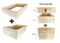 Lermowoood Hochbeet aus Holz 60x80x20 cm Natur – Pflanzkasten für Gemüse & Kräuter – mit Agrovließ – steckbar & stapelbar- Aussenbereich ideal für Garten, Balkon & Terrasse - Thumbnail 5