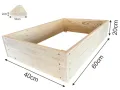 Lermowoood Hochbeet aus Holz 60x40x20 cm Natur – Pflanzkasten für Gemüse & Kräuter – mit Agrovließ – steckbar & stapelbar- Aussenbereich ideal für Garten, Balkon & Terrasse - Thumbnail 3