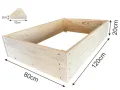 Lermowoood Hochbeet aus Holz 120x80x20 cm Natur – Pflanzkasten für Gemüse & Kräuter – mit Agrovließ – steckbar & stapelbar- Aussenbereich ideal für Garten, Balkon & Terrasse - Thumbnail 3
