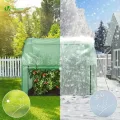 VOUNOT® Gewächshaus Foliengewächshaus, Anlehngewächshaus mit Seitenwände Aufrollbar, Tomatengewächshaus Winterfest Stabil, 200x100x180cm Grün - Thumbnail 5