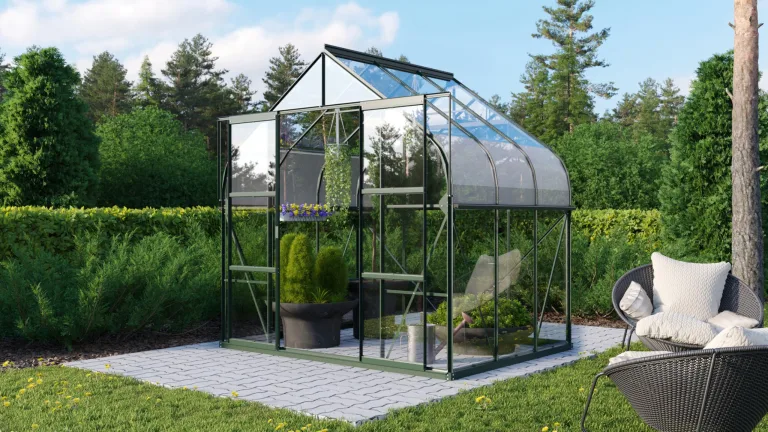 Vitavia Gewächshaus Dione 11500" inkl. Stahlfundamentrahmen, schwarz, 11,5 m², 3 mm ESG | Wetterfestes & stabiles Treibhaus | Perfekt für Gemüse & Pflanzen | Robust & langlebig – Bild 3