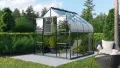 Vitavia Gewächshaus Dione 11500" inkl. Stahlfundamentrahmen, schwarz, 11,5 m², 3 mm ESG | Wetterfestes & stabiles Treibhaus | Perfekt für Gemüse & Pflanzen | Robust & langlebig - Thumbnail 5