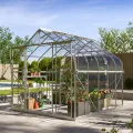 Vitavia Gewächshaus Dione 11500" inkl. Stahlfundamentrahmen, schwarz, 11,5 m², 3 mm ESG | Wetterfestes & stabiles Treibhaus | Perfekt für Gemüse & Pflanzen | Robust & langlebig - Thumbnail 8