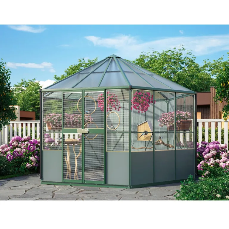 Vitavia Gewächshaus-Pavillon/ Vogelvoliere Circus 9000", Aluminium eloxiert, 9,0 m² | Wetterfestes & stabiles Treibhaus | Perfekt für Gemüse & Pflanzen | Robust & langlebig – Bild 5