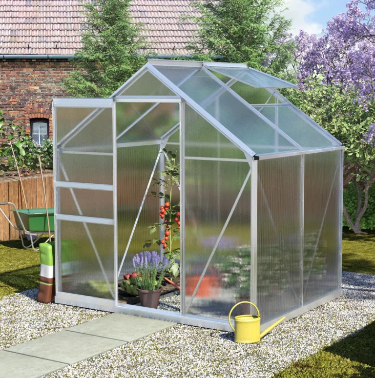 Vitavia Gewächshaus Calypso 4400", schwarz, 4,4 m², 6 mm HKP | Wetterfestes & stabiles Treibhaus | Perfekt für Gemüse & Pflanzen | Robust & langlebig – Bild 6