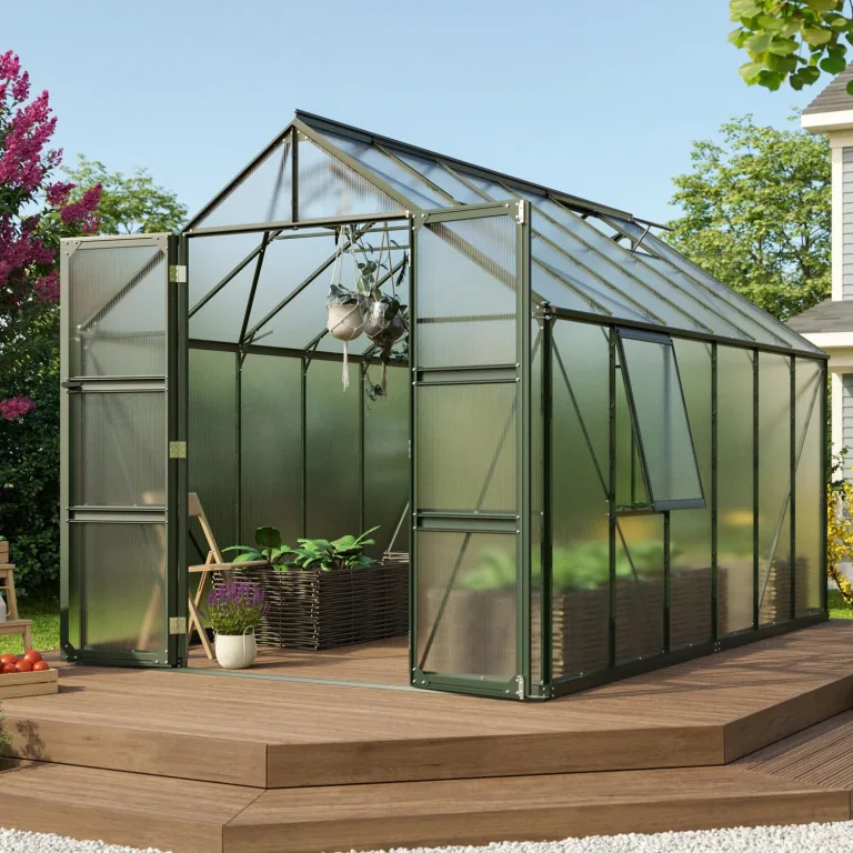 Vitavia Gewächshaus Olymp 9900", smaragd, 9,9 m², 4 mm HKP | Wetterfestes & stabiles Treibhaus | Perfekt für Gemüse & Pflanzen | Robust & langlebig – Bild 2