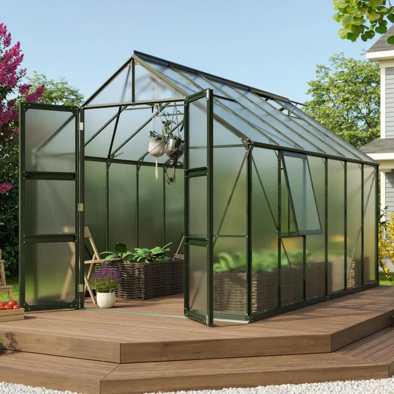 Vitavia Gewächshaus Olymp 9900", smaragd, 9,9 m², 4 mm HKP | Wetterfestes & stabiles Treibhaus | Perfekt für Gemüse & Pflanzen | Robust & langlebig – Bild 5