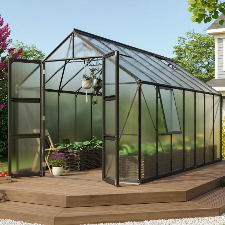 Vitavia Gewächshaus Olymp 9900", smaragd, 9,9 m², 4 mm HKP | Wetterfestes & stabiles Treibhaus | Perfekt für Gemüse & Pflanzen | Robust & langlebig – Bild 7