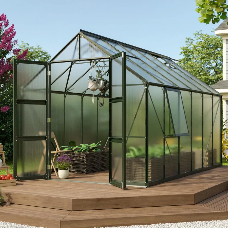 Vitavia Gewächshaus Olymp 9900", smaragd, 9,9 m², 4 mm HKP | Wetterfestes & stabiles Treibhaus | Perfekt für Gemüse & Pflanzen | Robust & langlebig – Bild 1