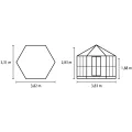 Vitavia Gewächshaus-Pavillon Hera 9000" inkl. Stahlfundament, schwarz, 9,0 m², 3 mm ESG, 6 mm HKP | Wetterfestes & stabiles Treibhaus | Perfekt für Gemüse & Pflanzen | Robust & langlebig - Thumbnail 2