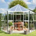 Vitavia Gewächshaus-Pavillon Hera 9000" inkl. Stahlfundament, schwarz, 9,0 m², 3 mm ESG, 6 mm HKP | Wetterfestes & stabiles Treibhaus | Perfekt für Gemüse & Pflanzen | Robust & langlebig - Thumbnail 8