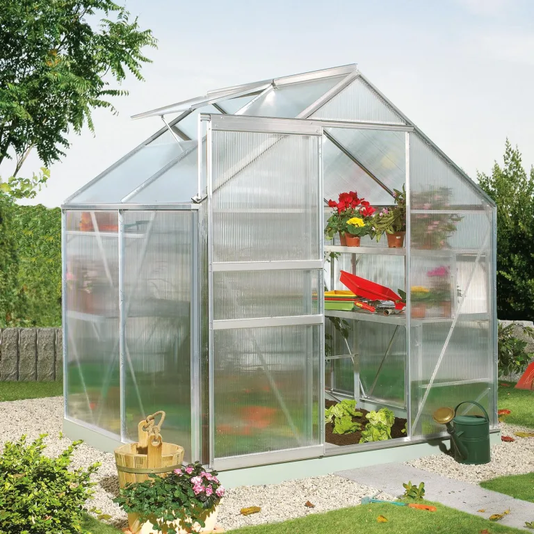 Vitavia Gewächshaus Calypso 3000", Aluminium eloxiert, 3,0 m², 6 mm HKP | Wetterfestes & stabiles Treibhaus | Perfekt für Gemüse & Pflanzen | Robust & langlebig – Bild 1