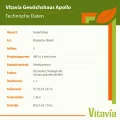 Vitavia Gewächshaus Apollo 2500", schwarz, 2,5 m², 4 mm HKP | Wetterfestes & stabiles Treibhaus | Perfekt für Gemüse & Pflanzen | Robust & langlebig - Thumbnail 5