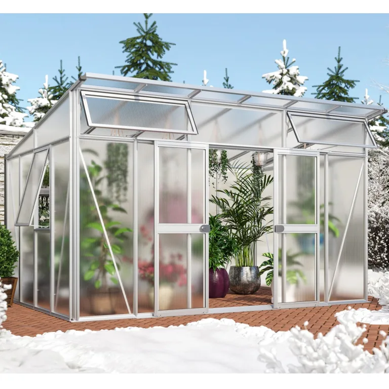 Vitavia Gewächshaus Aura 7800", weiß, 7,8 m², 3 mm ESG, 10 mm HKP | Wetterfestes & stabiles Treibhaus | Perfekt für Gemüse & Pflanzen | Robust & langlebig – Bild 7
