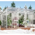 Vitavia Gewächshaus Aura 7800", weiß, 7,8 m², 3 mm ESG, 10 mm HKP | Wetterfestes & stabiles Treibhaus | Perfekt für Gemüse & Pflanzen | Robust & langlebig - Thumbnail 7