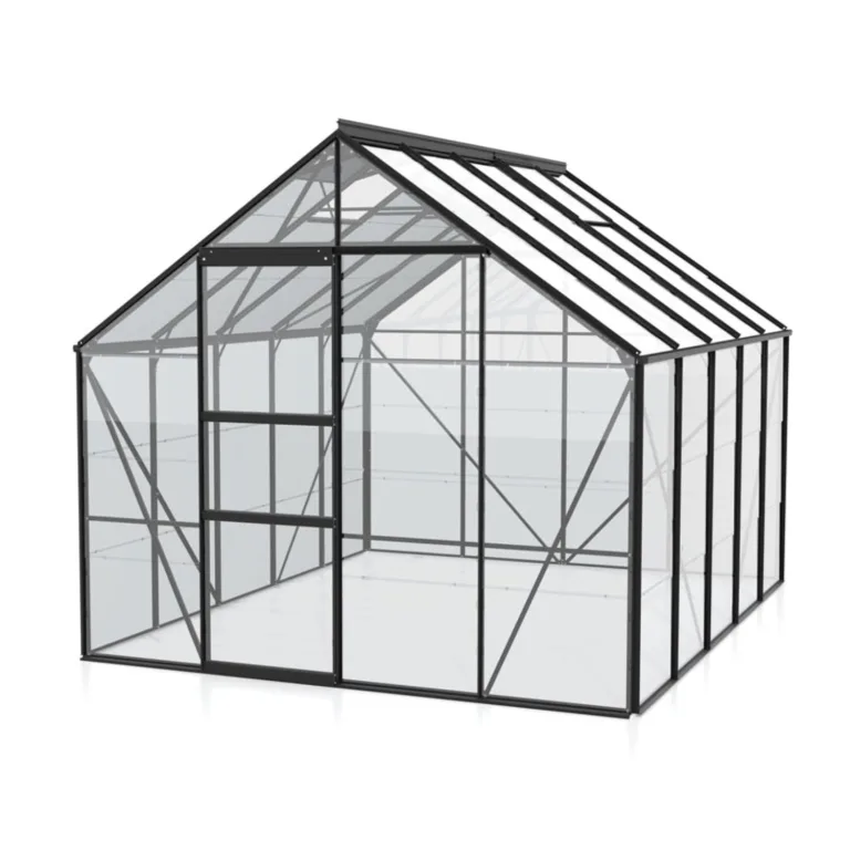Vitavia Gewächshaus Merkur 8300", schwarz, 8,3 m², 3 mm ESG | Wetterfestes & stabiles Treibhaus | Perfekt für Gemüse & Pflanzen | Robust & langlebig – Bild 3
