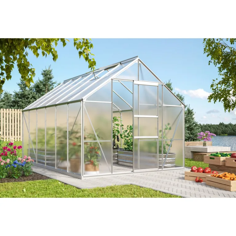 Vitavia Gewächshaus Merkur 8300", schwarz, 8,3 m², 3 mm ESG | Wetterfestes & stabiles Treibhaus | Perfekt für Gemüse & Pflanzen | Robust & langlebig – Bild 7
