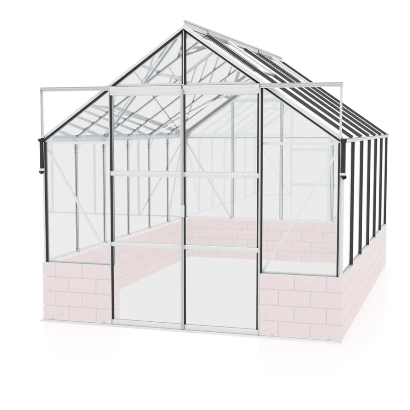 Vitavia Gewächshaus Cassandra 9900", Aluminium eloxiert, 9,9 m², ohne Sockelmauer, 3 mm ESG | Wetterfestes & stabiles Treibhaus | Perfekt für Gemüse & Pflanzen | Robust & langlebig - Bild 1