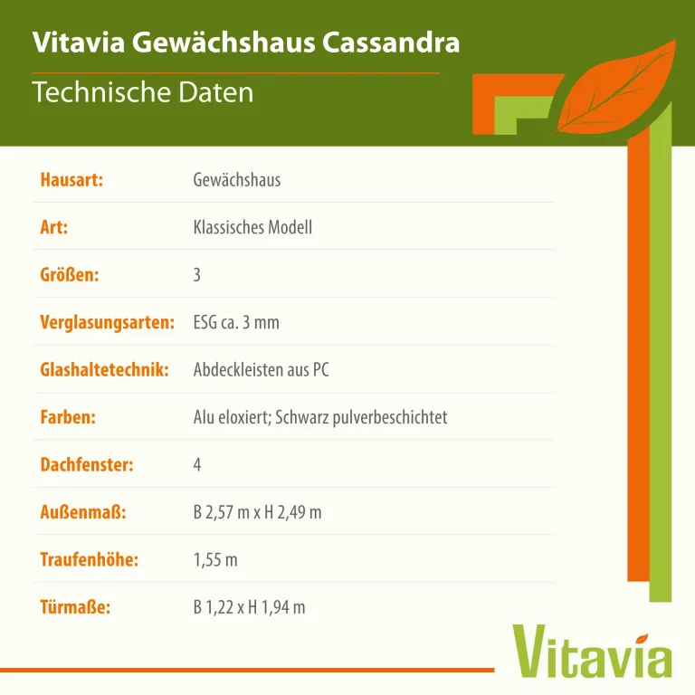Vitavia Gewächshaus Cassandra 9900", Aluminium eloxiert, 9,9 m², ohne Sockelmauer, 3 mm ESG | Wetterfestes & stabiles Treibhaus | Perfekt für Gemüse & Pflanzen | Robust & langlebig – Bild 5