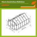 Vitavia Gewächshaus Cassandra 9900", Aluminium eloxiert, 9,9 m², ohne Sockelmauer, 3 mm ESG | Wetterfestes & stabiles Treibhaus | Perfekt für Gemüse & Pflanzen | Robust & langlebig - Thumbnail 2