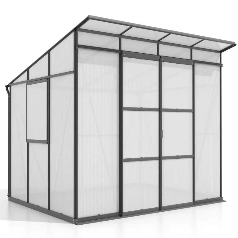 Vitavia Gewächshaus Playa 5900", schwarz, 5,9 m², 6 mm HKP | Wetterfestes & stabiles Treibhaus | Perfekt für Gemüse & Pflanzen | Robust & langlebig – Bild 4