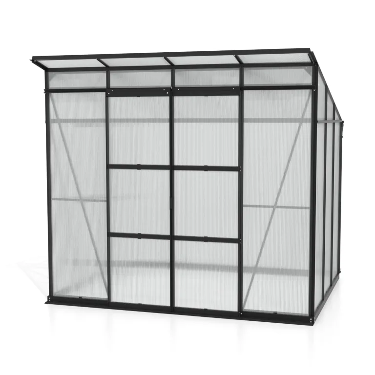 Vitavia Gewächshaus Playa 5900", schwarz, 5,9 m², 6 mm HKP | Wetterfestes & stabiles Treibhaus | Perfekt für Gemüse & Pflanzen | Robust & langlebig – Bild 5