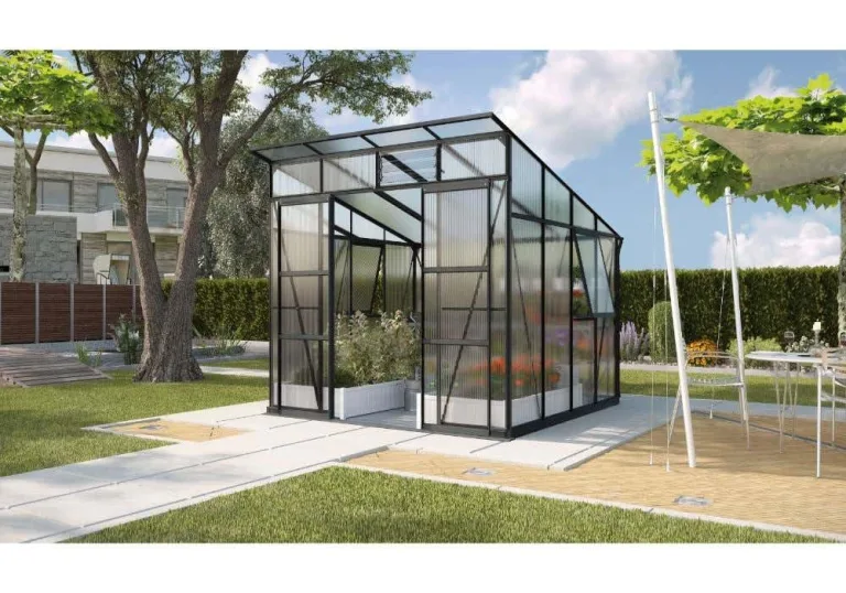 Vitavia Gewächshaus Playa 5900", schwarz, 5,9 m², 6 mm HKP | Wetterfestes & stabiles Treibhaus | Perfekt für Gemüse & Pflanzen | Robust & langlebig – Bild 8
