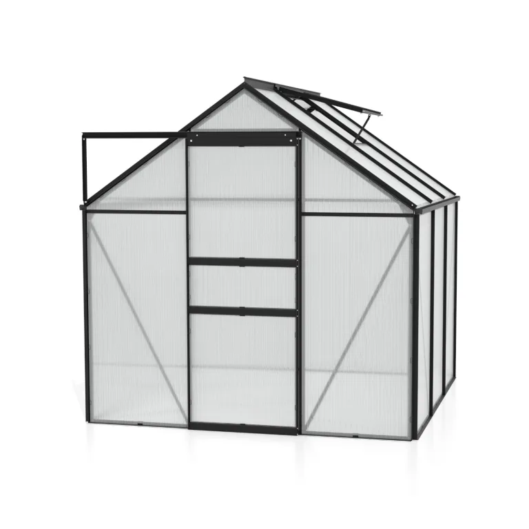 Vitavia Gewächshaus Comet 3800", schwarz, 3,8 m², 4 mm HKP | Wetterfestes & stabiles Treibhaus | Perfekt für Gemüse & Pflanzen | Robust & langlebig – Bild 3